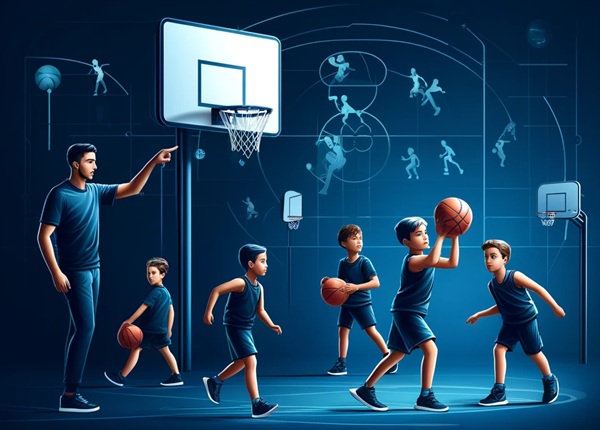 niños ejercicios baloncesto