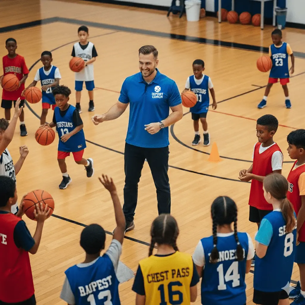 entrenador de minibasket para niños