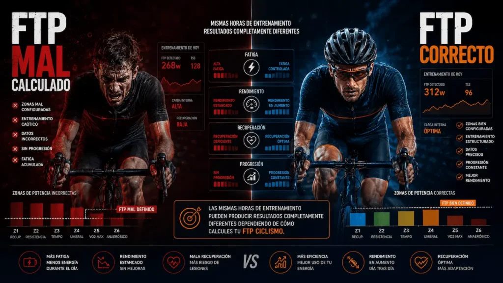 Entrenamiento: FTP ciclismo mal versus correcto