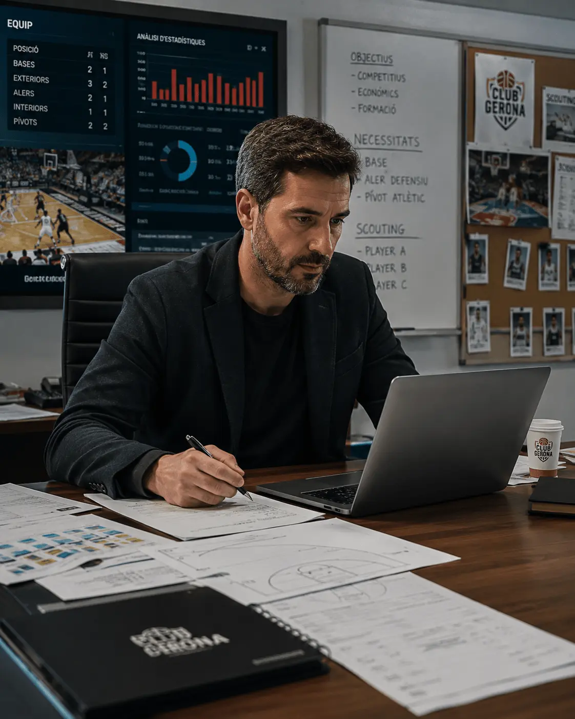 Entorno profesional de dirección deportiva de baloncesto